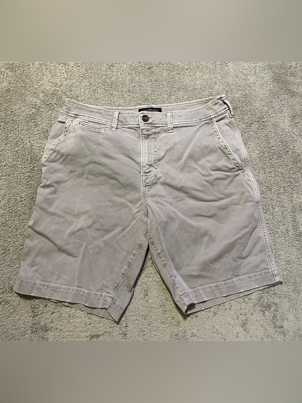 American Eagle Extreme Flex Chino Shorts Men’s 33 x 9 Gray Stretch Classic